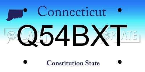 Q54BXT Connecticut License Plate