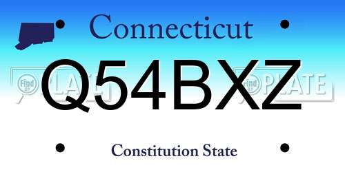 Q54BXZ Connecticut License Plate