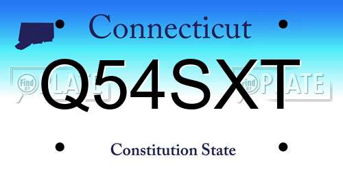 Q54SXT Connecticut License Plate