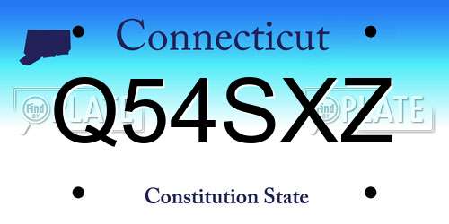 Q54SXZ Connecticut License Plate