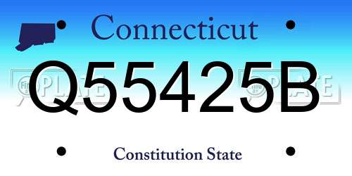 Q55425B Connecticut License Plate