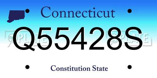 Q55428S Connecticut License Plate