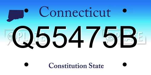 Q55475B Connecticut License Plate