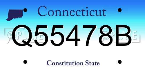 Q55478B Connecticut License Plate