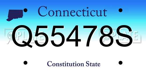 Q55478S Connecticut License Plate