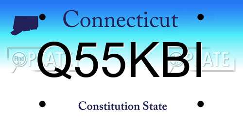 Q55KBI Connecticut License Plate