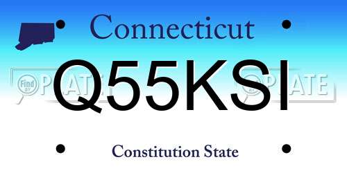 Q55KSI Connecticut License Plate