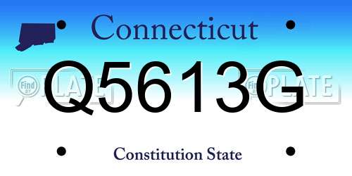 Q5613G Connecticut License Plate