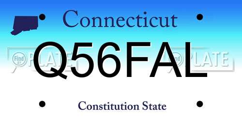 Q56FAL Connecticut License Plate
