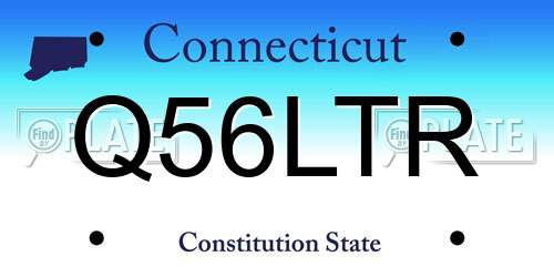 Q56LTR Connecticut License Plate