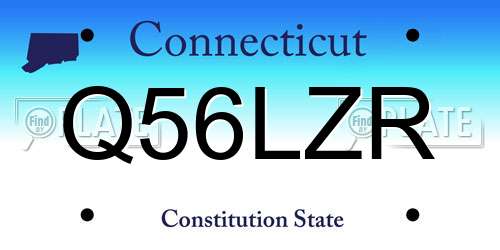 Q56LZR Connecticut License Plate