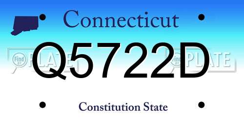 Q5722D Connecticut License Plate