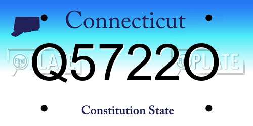 Q5722O Connecticut License Plate