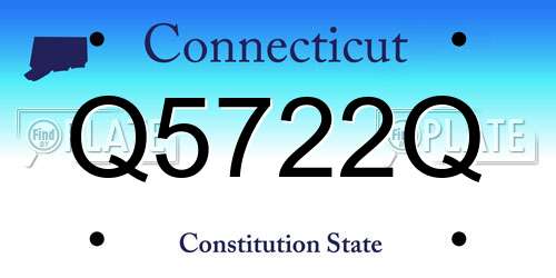 Q5722Q Connecticut License Plate