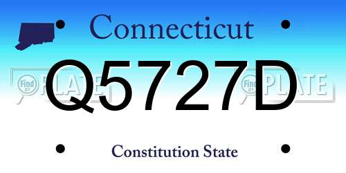 Q5727D Connecticut License Plate