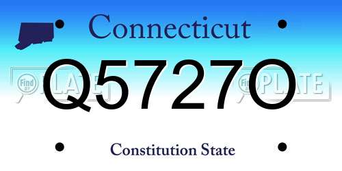 Q5727O Connecticut License Plate