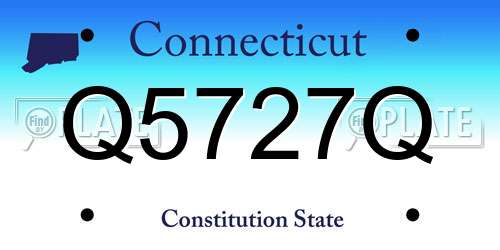 Q5727Q Connecticut License Plate