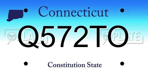 Q572TO Connecticut License Plate