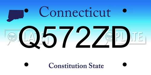 Q572ZD Connecticut License Plate