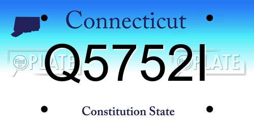Q5752I Connecticut License Plate