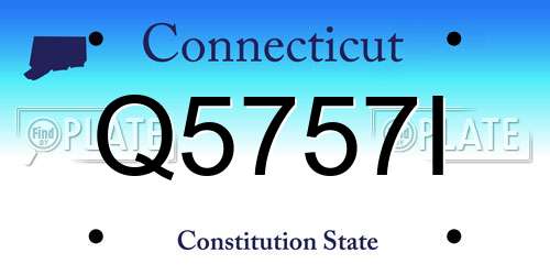 Q5757I Connecticut License Plate