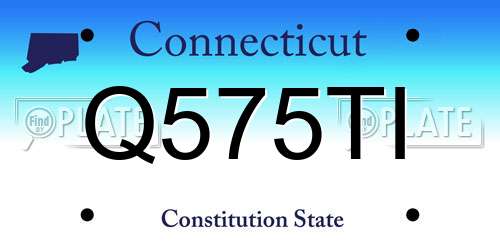 Q575TI Connecticut License Plate