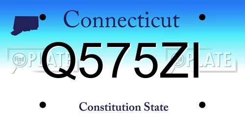 Q575ZI Connecticut License Plate