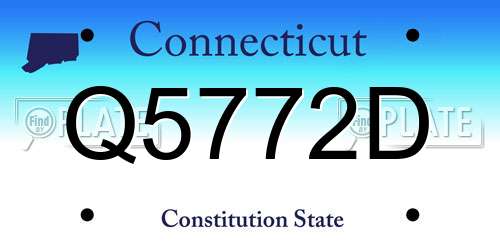 Q5772D Connecticut License Plate