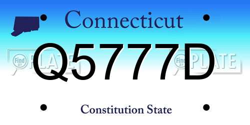 Q5777D Connecticut License Plate