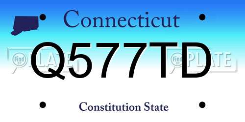 Q577TD Connecticut License Plate