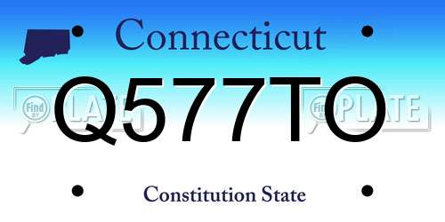 Q577TO Connecticut License Plate