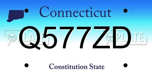Q577ZD Connecticut License Plate