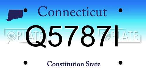 Q5787I Connecticut License Plate