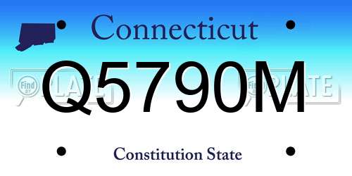 Q5790M Connecticut License Plate
