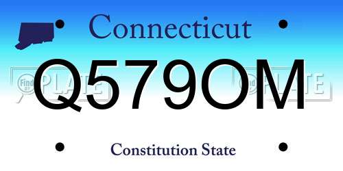 Q579OM Connecticut License Plate