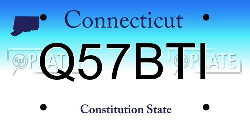 Q57BTI Connecticut License Plate