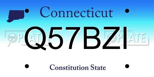 Q57BZI Connecticut License Plate