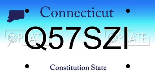 Q57SZI Connecticut License Plate