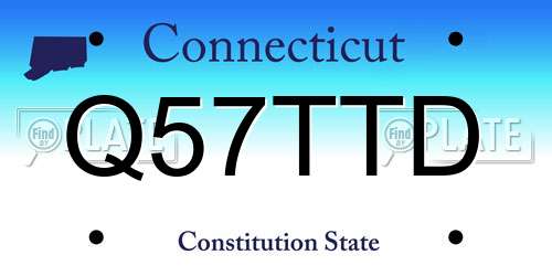 Q57TTD Connecticut License Plate