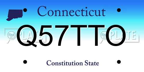Q57TTO Connecticut License Plate