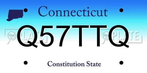 Q57TTQ Connecticut License Plate