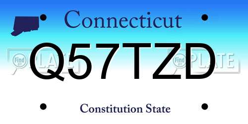Q57TZD Connecticut License Plate