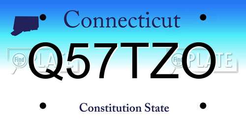 Q57TZO Connecticut License Plate