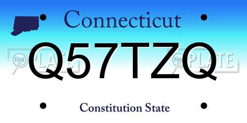 Q57TZQ Connecticut License Plate