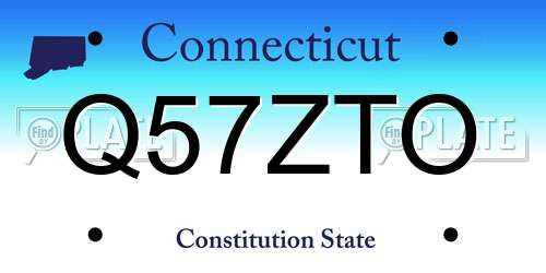 Q57ZTO Connecticut License Plate