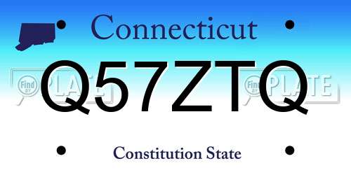 Q57ZTQ Connecticut License Plate