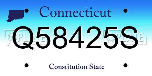 Q58425S Connecticut License Plate