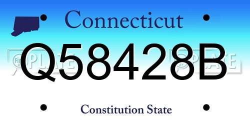 Q58428B Connecticut License Plate