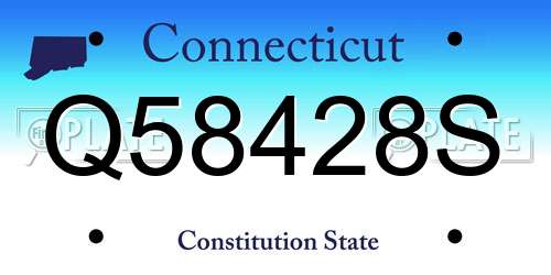 Q58428S Connecticut License Plate