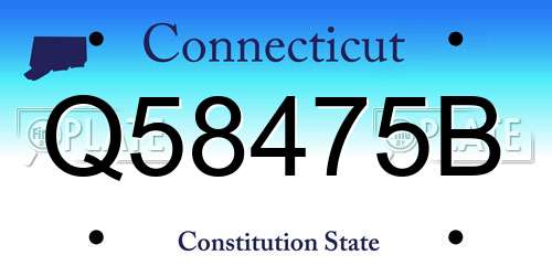 Q58475B Connecticut License Plate